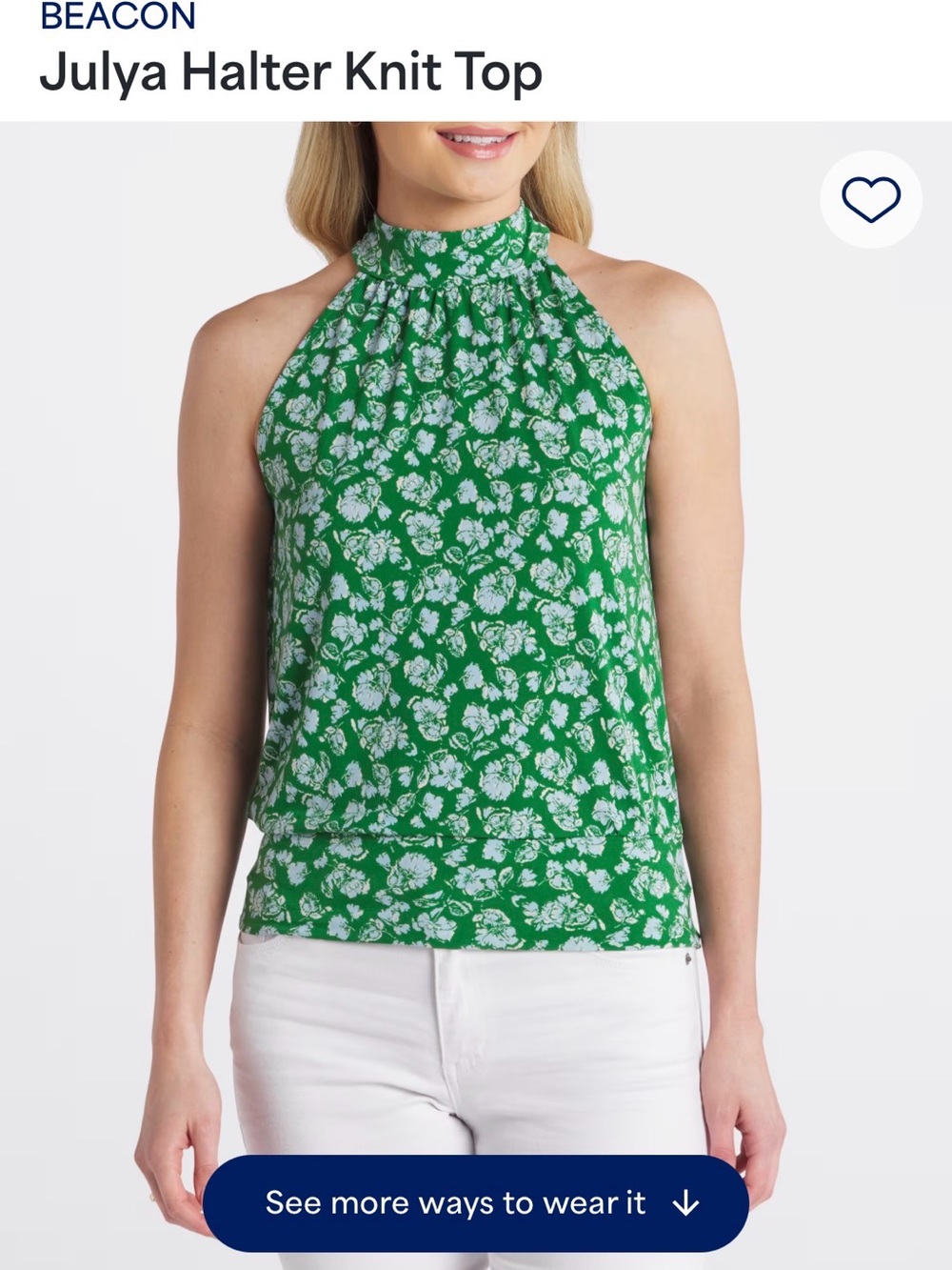 **Stitch Fix** Beacon Green Floral Halter Knit Camisole